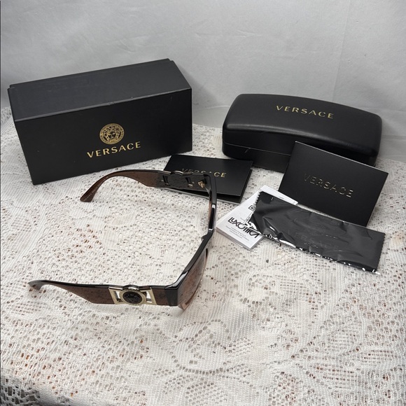NWT Versace VE 4415U cat eye gold tone Brown Medusa logo sunglasses NEW main image 5